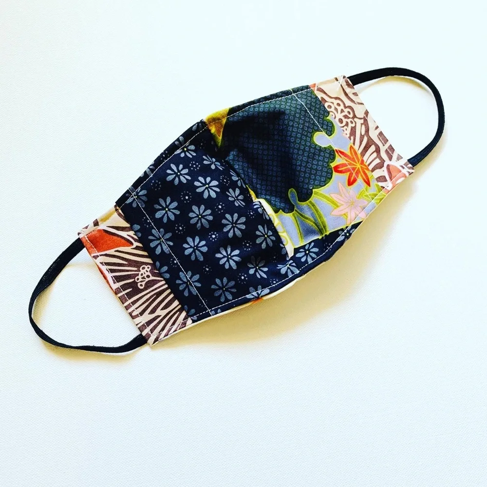 NEW Handmade Koi Fish Print Face Mask in Beige